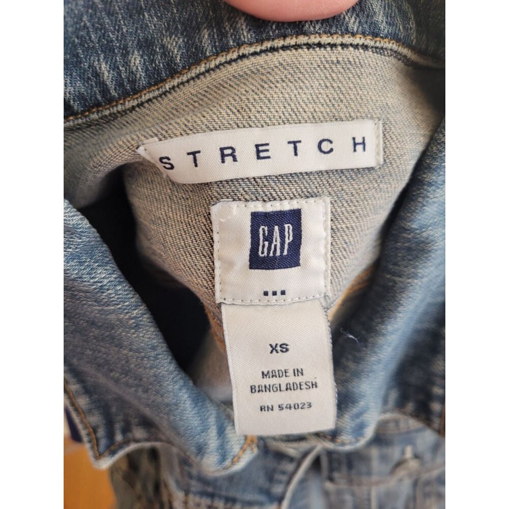 Gap Womens XS Stretch Denim Jacket Button Front classic preppy indie grunge - Picture 2 of 3
